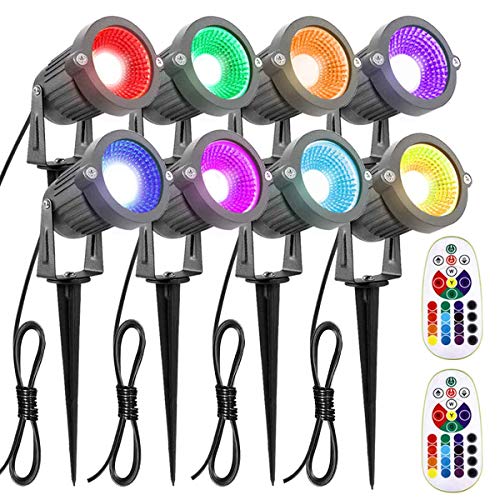 ZUCKEO Landscape Lighting 6W RGB Remote Control LED Landscape Ligh...