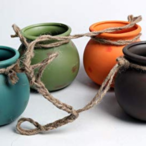 4PCS 4.0 Inch Hanging Succulent Planters Dangling Ceramic Pot Wall...