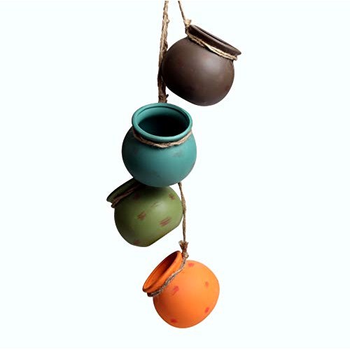 4PCS 4.0 Inch Hanging Succulent Planters Dangling Ceramic Pot Wall...