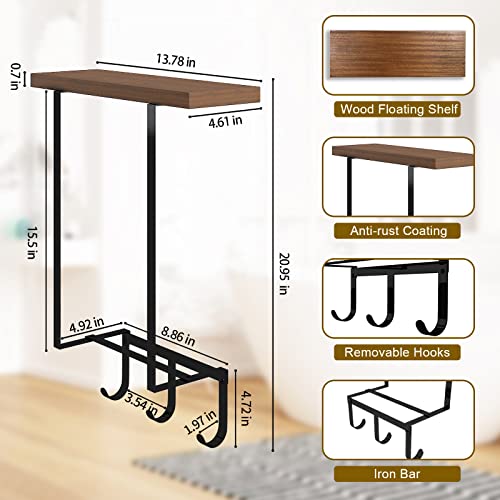 ZUJJAFY Towel Racks for Bathroom Wall Mounted Towel Rack with Wood...