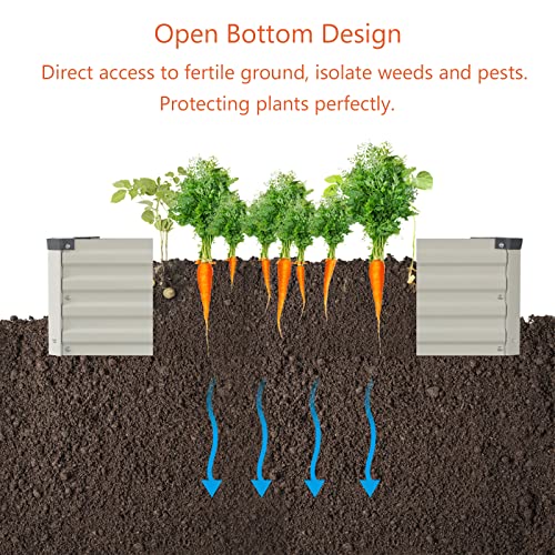 zunatu 6x3x1ft Galvanized Raised Garden Bed,Outdoor Planter Box Me...