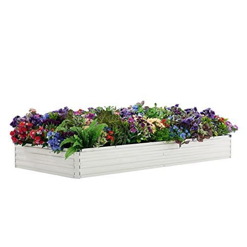 zunatu 6x3x1ft Galvanized Raised Garden Bed,Outdoor Planter Box Me...