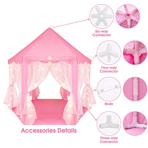 Princess Tent for Girls, ZUOSEN Large Castle Play Tent for Girls w...