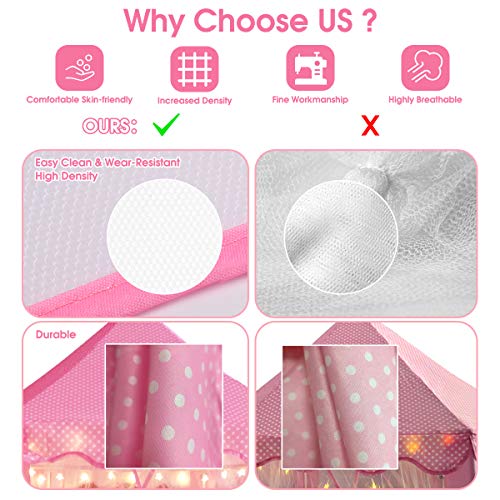 Princess Tent for Girls, ZUOSEN Large Castle Play Tent for Girls w...