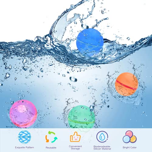 ZUPIIY Reusable Water Balloons, Summer Water Toys, Outdoor Toys, P...