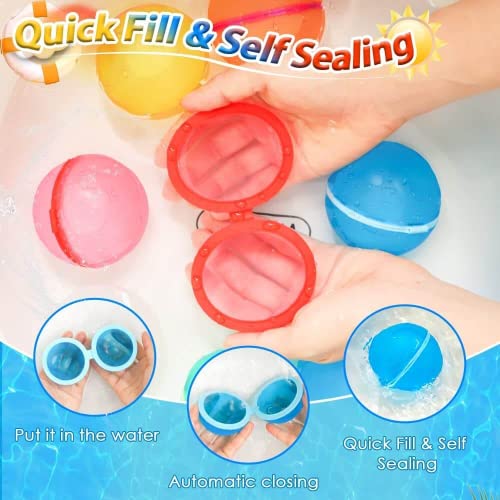 ZUPIIY Reusable Water Balloons, Summer Water Toys, Outdoor Toys, P...