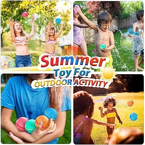 ZUPIIY Reusable Water Balloons, Summer Water Toys, Outdoor Toys, P...