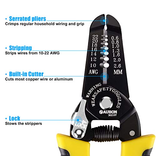 ZUZUAN 10-22 AWG Wire Stripper Cutter Wire Stripping Tool And Mult...