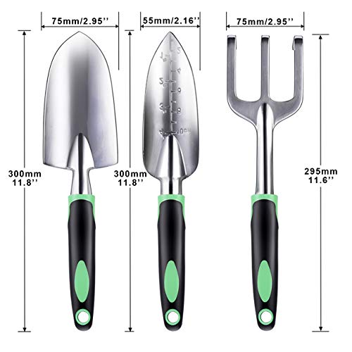 ZUZUAN Garden Tool Set, 3 Pack Garden Hand Shovels Aluminum Alloy ...