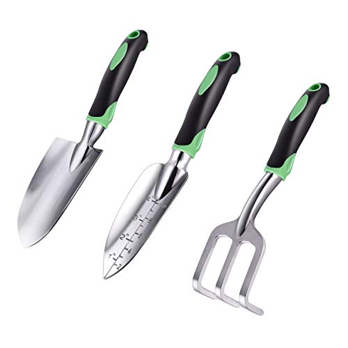 ZUZUAN Garden Tool Set, 3 Pack Garden Hand Shovels Aluminum Alloy ...