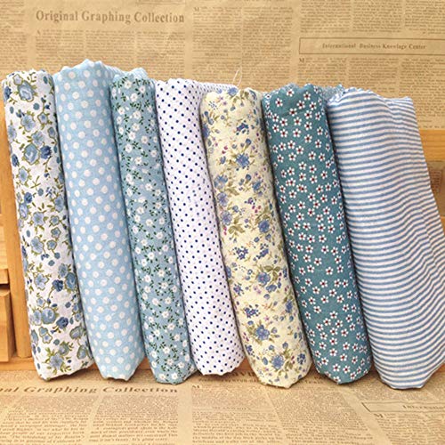 ZUZZEE Series 7 Pieces Cotton Fabric 25x25cm Square Cotton Sewing ...