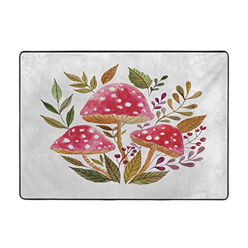 Kitchen Doormat Nature,Aquarelle Amantias with Autumn Season Folia...