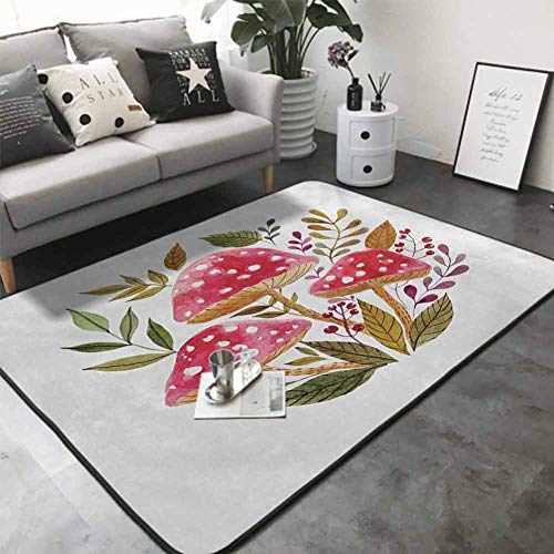 Kitchen Doormat Nature,Aquarelle Amantias with Autumn Season Folia...
