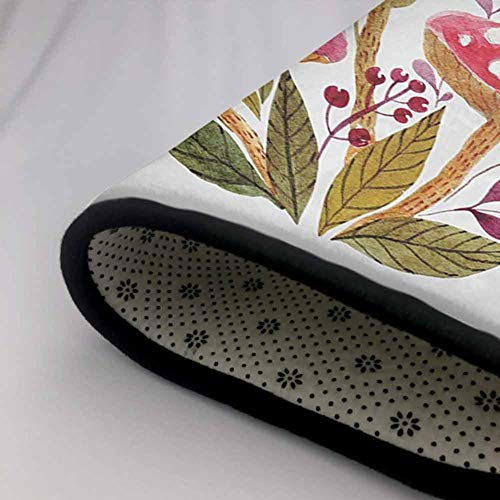 Kitchen Doormat Nature,Aquarelle Amantias with Autumn Season Folia...