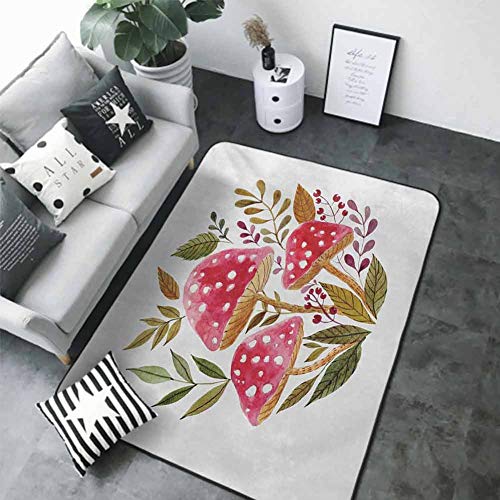 Kitchen Doormat Nature,Aquarelle Amantias with Autumn Season Folia...