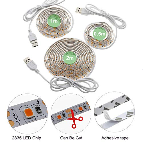 LED Grow Light Full Spectrum USB LED Strip Lights 0.5m 1m 2m 2835 ...
