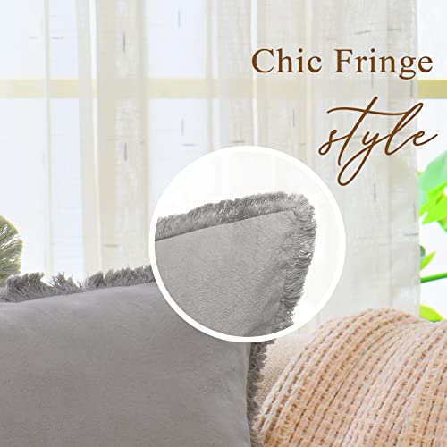 ZWJD Pillow Covers 20x20 Set of 2 Cream Throw Pillow Covers with F...