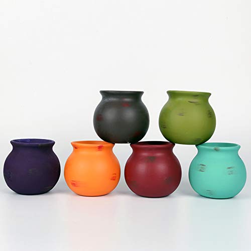 6PCS 4.0 Inch Hanging Succulent Planters Dangling Ceramic Pot Wall...