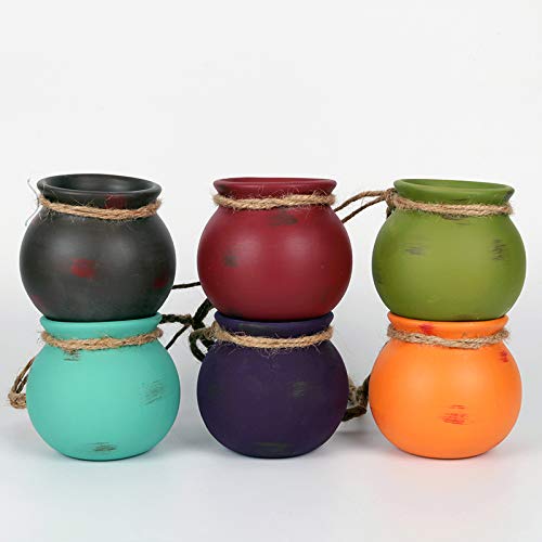 6PCS 4.0 Inch Hanging Succulent Planters Dangling Ceramic Pot Wall...