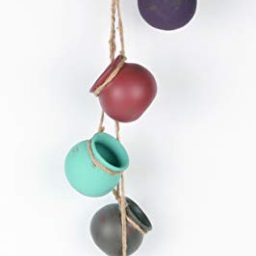 6PCS 4.0 Inch Hanging Succulent Planters Dangling Ceramic Pot Wall...