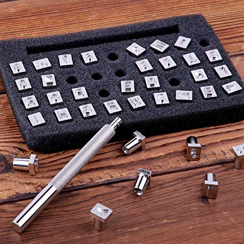 37 PCS Leather Stamps Alphabet Set, 6 mm Alphabet Stamp Tools Set ...