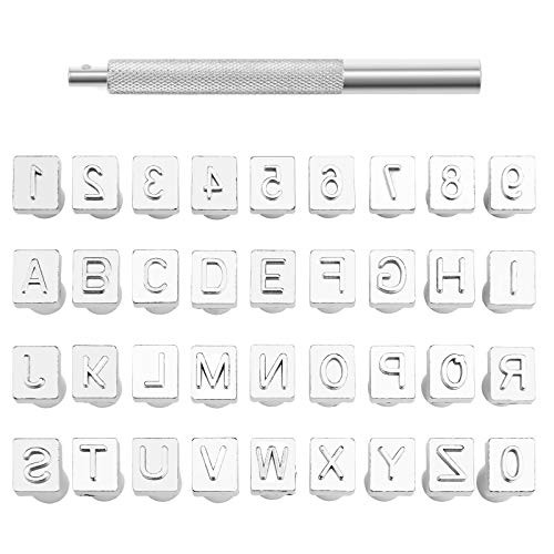 37 PCS Leather Stamps Alphabet Set, 6 mm Alphabet Stamp Tools Set ...