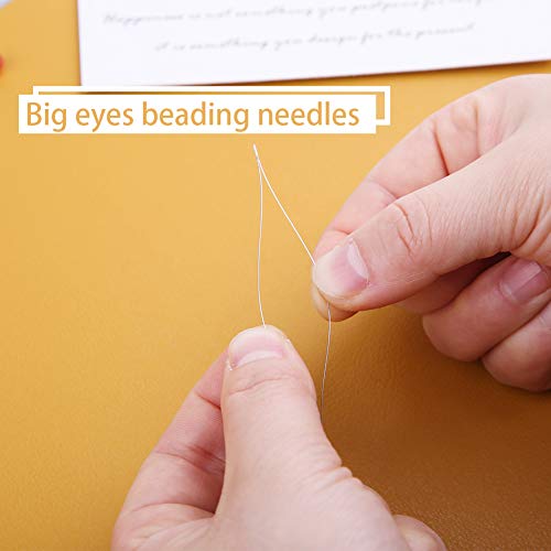 Zxiixz 18 PCS Beading Needles, 6 Sizes Beading Big Eye Needles See...