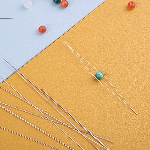 Zxiixz 18 PCS Beading Needles, 6 Sizes Beading Big Eye Needles See...