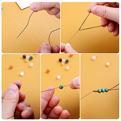 Zxiixz 18 PCS Beading Needles, 6 Sizes Beading Big Eye Needles See...