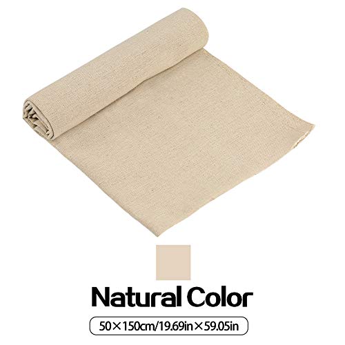 Zxiixz Natural Color Linen Needlework Fabric, 59In x 19In Large ...