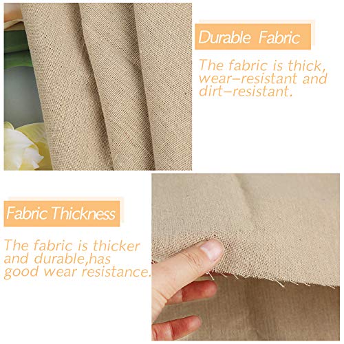 Zxiixz Natural Color Linen Needlework Fabric, 59In x 19In Large ...