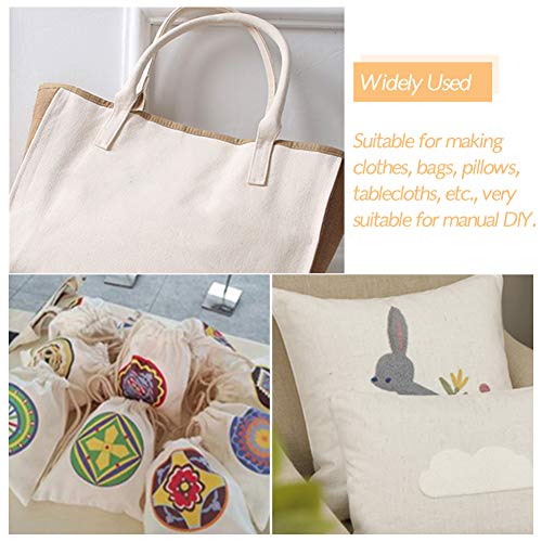 Zxiixz Natural Color Linen Needlework Fabric, 59In x 19In Large ...