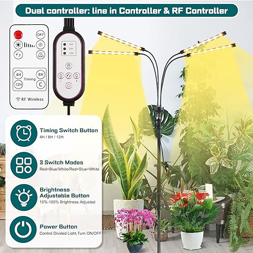 Grow Lights for Indoor Plants Full Spectrum with 15-60 inches Adju...