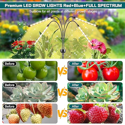 Grow Lights for Indoor Plants Full Spectrum with 15-60 inches Adju...