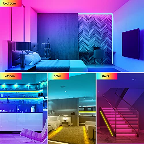 ZXMEAN 65.6ft Led Lights for Bedroom, Smart Music Sync LED Strip L...