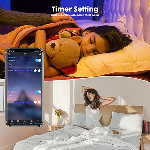 ZXMEAN 65.6ft Led Lights for Bedroom, Smart Music Sync LED Strip L...