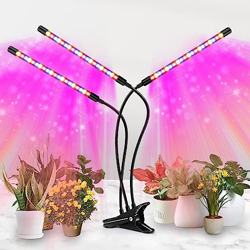 ZXMEAN LED Grow Light, 3 Heads Red Blue White Full Spectrum Plant ...