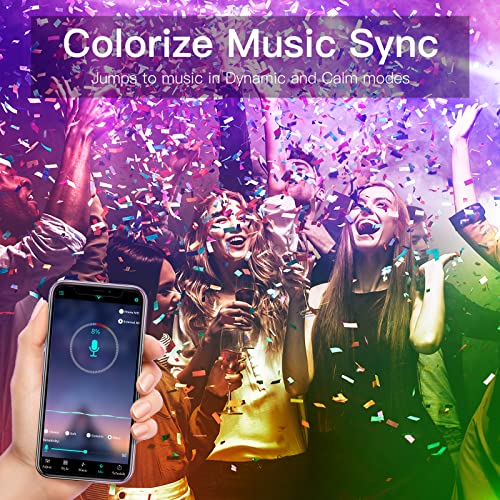 ZXMEAN Led Lights for Bedroom 50ft LED Strip Lights Music Sync Col...