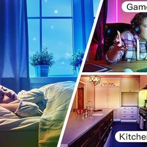 ZXMEAN Led Lights for Bedroom 50ft LED Strip Lights Music Sync Col...