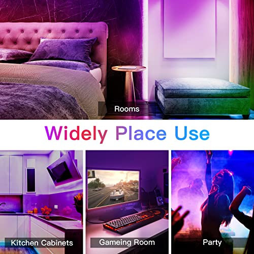 ZXMEAN Led Lights for Bedroom 50ft LED Strip Lights Music Sync Col...