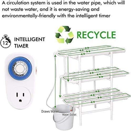 ZXMT Hydroponic Grow Kit 108 Plant Sites 3 Layers Hydroponics Grow...