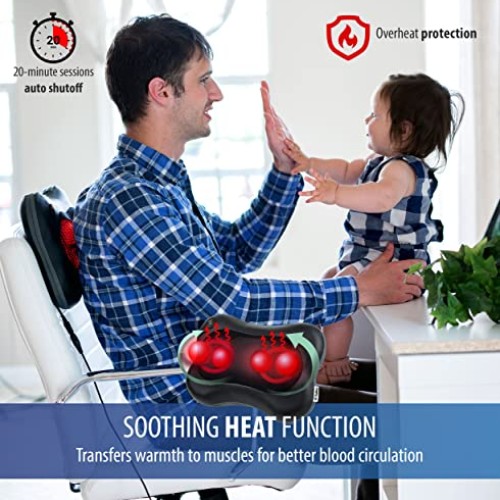 Zyllion Shiatsu Back and Neck Massager - 3D Deep Tissue Kneading M...