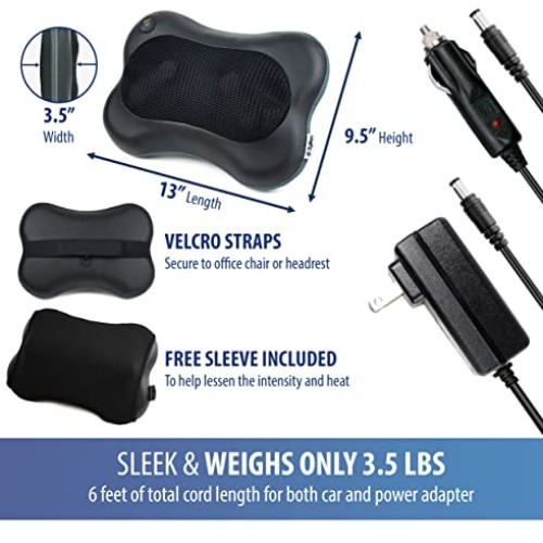 Zyllion Shiatsu Back and Neck Massager - 3D Deep Tissue Kneading M...