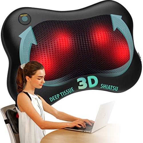 Zyllion Shiatsu Back and Neck Massager - 3D Deep Tissue Kneading M...