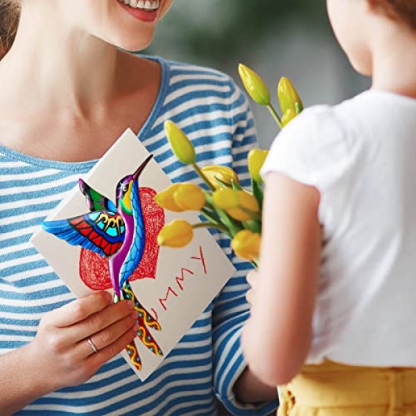 4 Pack Metal Hummingbird Wall Art Decor Metal Colorful Birds 3D Ou...