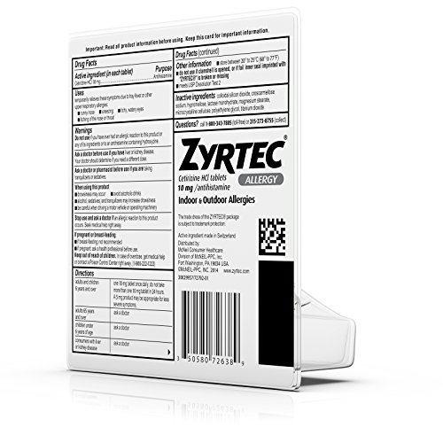 Zyrtec Prescription-Strength Allergy Medicine Tablets With Cetiriz...