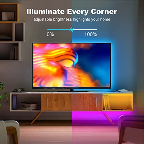 zyzykeji 32.8ft Led Lights for Bedroom, 5050 RGB Strip Music Sync ...