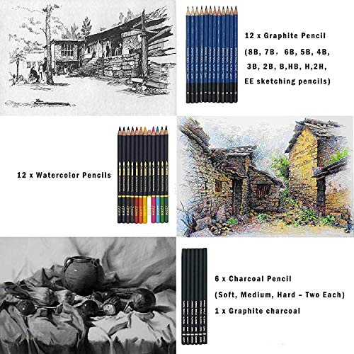 Sketch Pencils For Drawing,41 Piece Drawing Pencils,Colored Pencil...