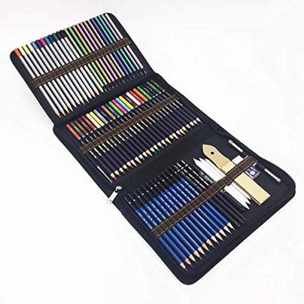 Drawing Pencils Art Kit - Art Supplies for Adults and Kids - with Sketch  Book - 72 Piece Art Set, by Glokers