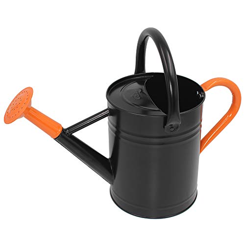 Easy to Use for Outdoors Gardening Cesun Metal Watering Can Galvanized Steel Watering Pot with Removable Spray Spout Movable Upper Handle 1 Gallon-Baked Orange